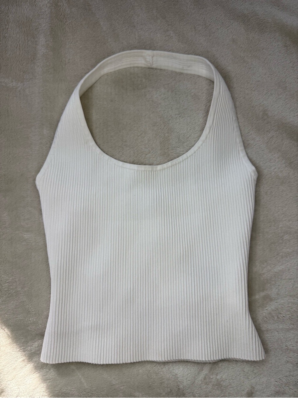 Babaton White Ribbed Tank Top Size S Sleeveless Stretch Aritzia